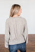 Feel The Love Long Sleeve Printed Top- Taupe & Ivory