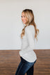 Break The Silence Button Henley Top- Light Heather Grey