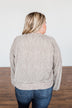Feel The Love Long Sleeve Printed Top- Taupe & Ivory