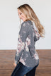 Well Wishes Floral Hoodie- Charcoal