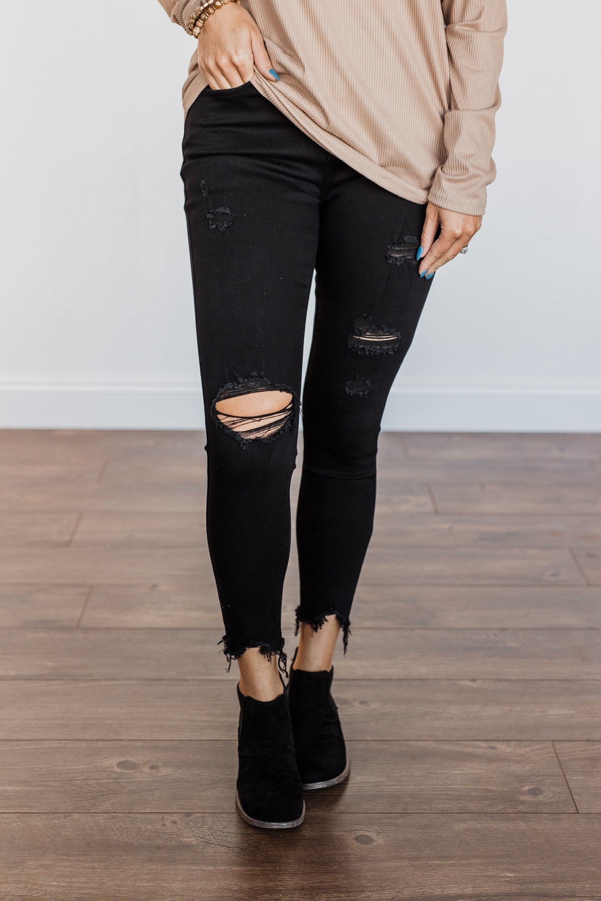 Machine Black Distressed Wash Skinny Jeans | Hot Topic