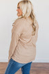 Spice Of Life Criss Cross Ribbed Knit Top- Light Taupe