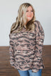What If Long Sleeve Pullover- Brown Camo