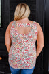 Love To Give Floral Tank Top- Ivory, Rust, & Forest Green
