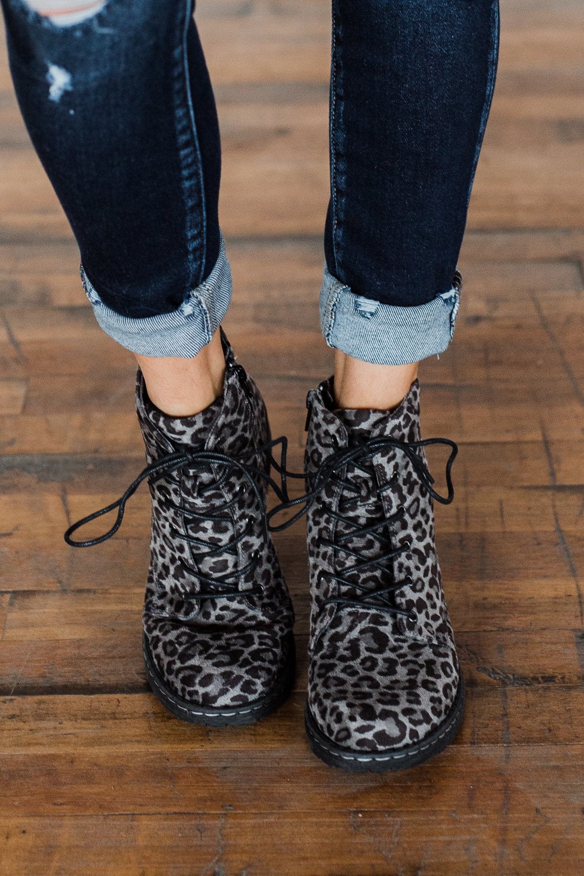 Very G Naomi Booties Grey Leopard The Pulse Boutique