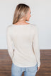 Break The Silence Button Henley Top- Oatmeal