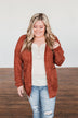 Have My Heart Velvet Chenille Cardigan- Rust