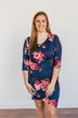 Stand In Your Love Floral Dress- Navy