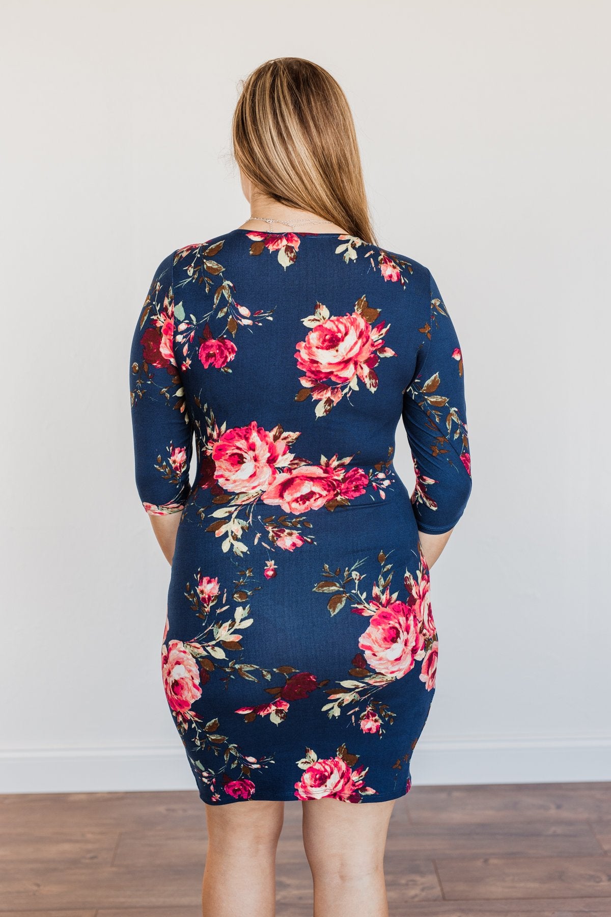 Stand In Your Love Floral Dress- Navy