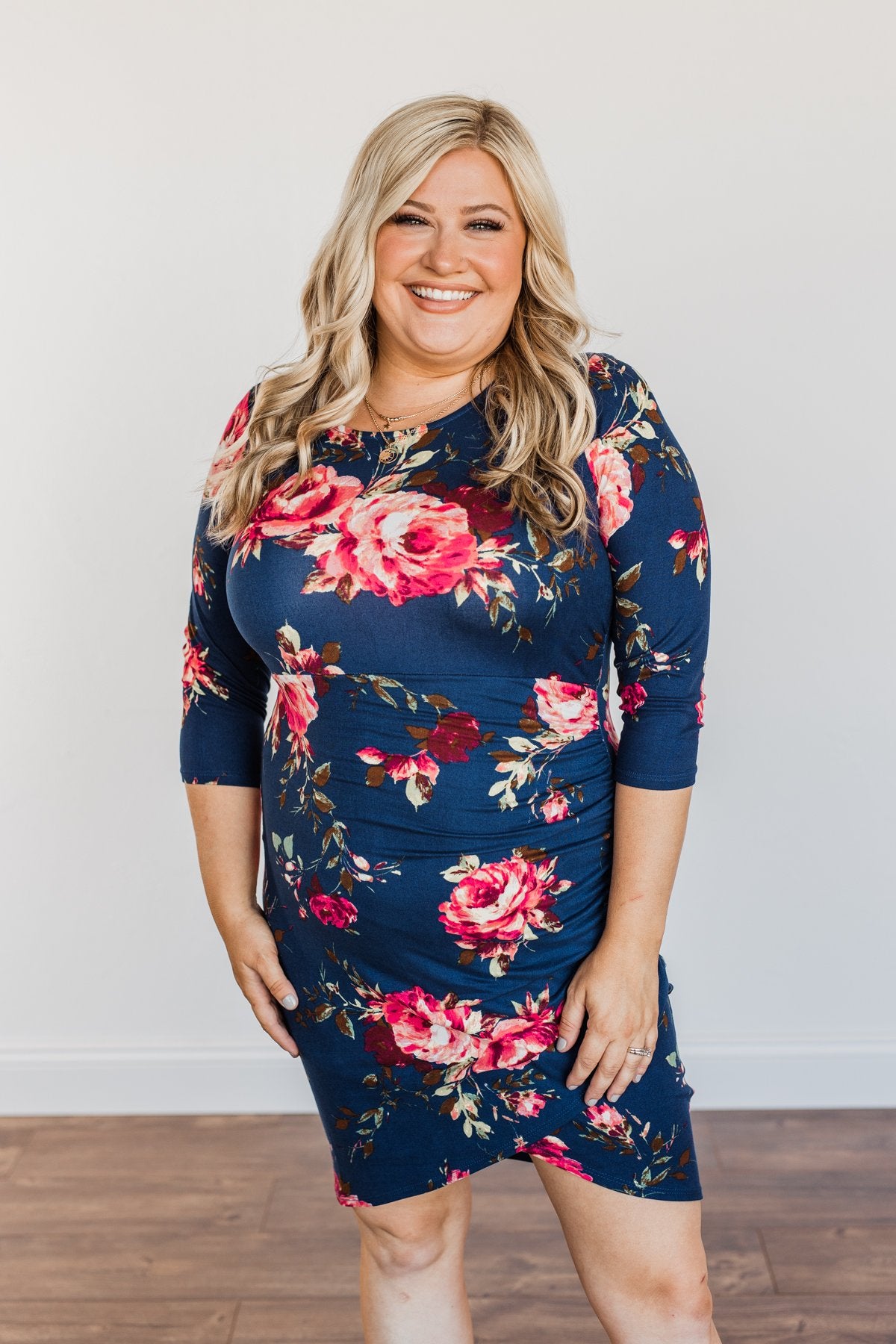 Stand In Your Love Floral Dress- Navy