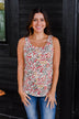 Love To Give Floral Tank Top- Ivory, Rust, & Forest Green