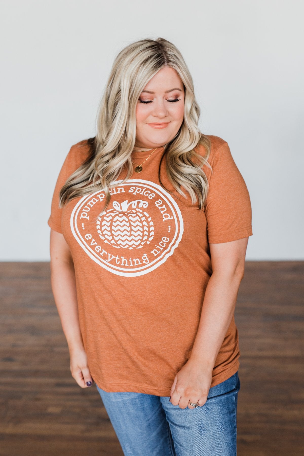 "Pumpkin Spice And Everything Nice" Graphic Tee- Burnt Orange