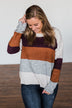 Mountain Getaway Sweater- Burgundy & Natural Tones