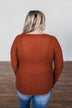 Be With You Waffle Knit Top- Rust