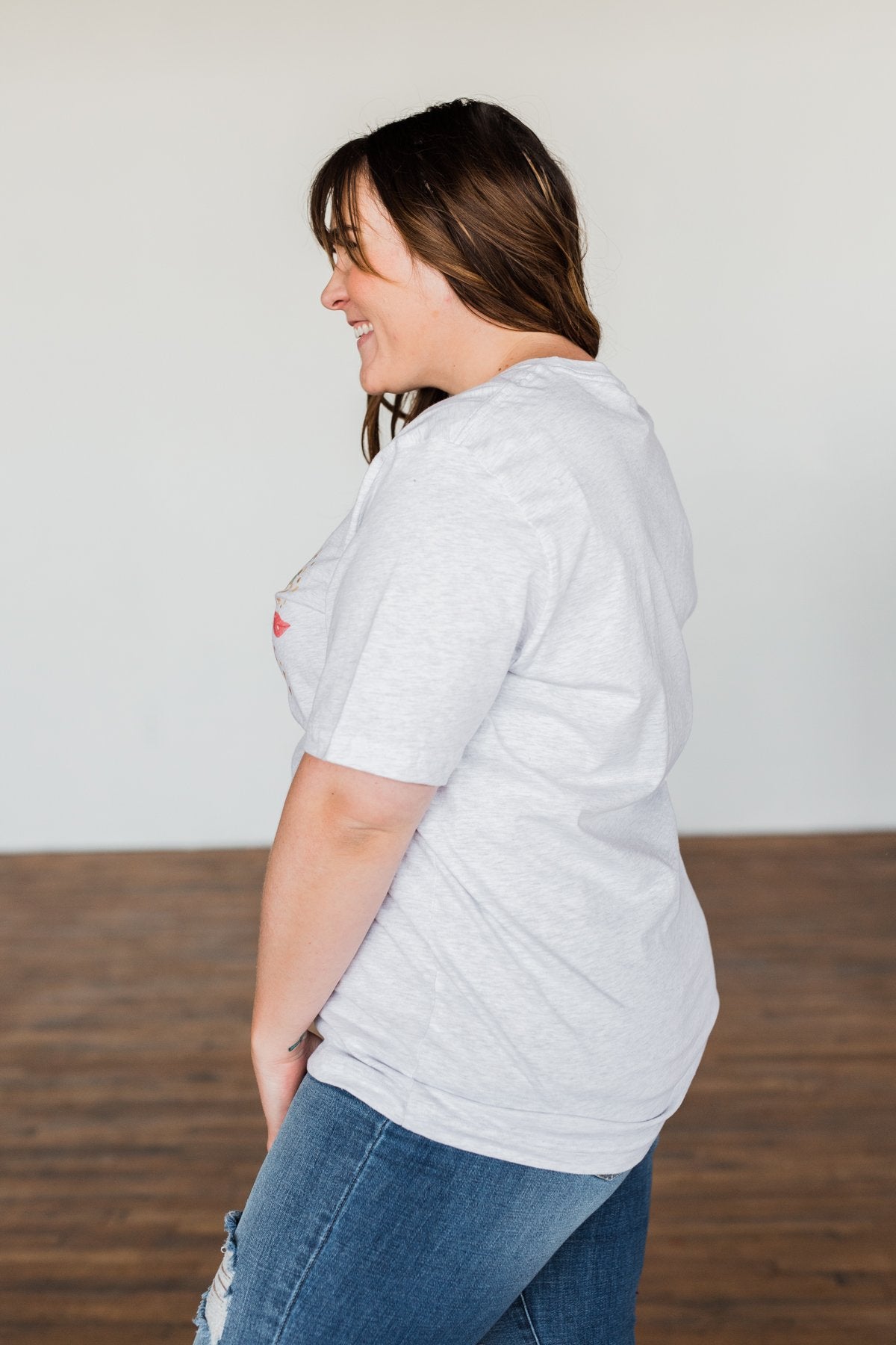 "Thankful" Pumpkin Graphic Tee- Heather Grey