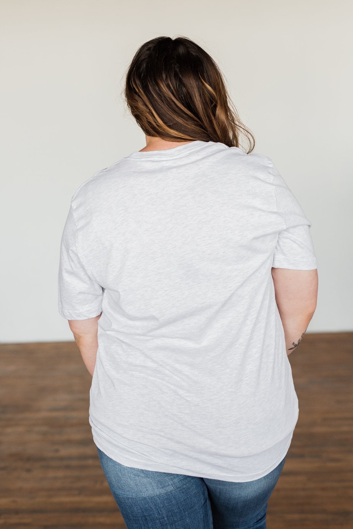 "Thankful" Pumpkin Graphic Tee- Heather Grey