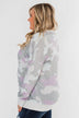 Camo Print Long Sleeve Top- Purple