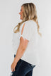 Cold Shoulder Wrap Blouse- Off White