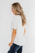 Cold Shoulder Wrap Blouse- Off White