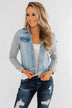 Layered Denim Hooded Jacket- Light Wash