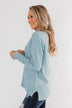 Feel This Moment V-Neck Sweater- Sky Blue