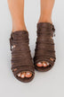 Not Rated Peep Toe Cullie Booties- Taupe