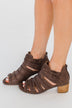 Not Rated Peep Toe Cullie Booties- Taupe