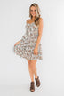 Saying Goodbye Floral Tie Dress- Ivory