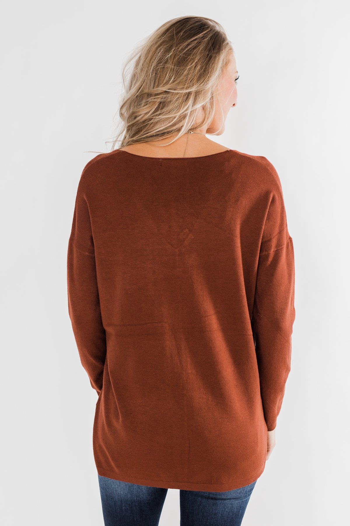 Truly Yours Sweater- Dark Rust