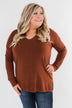 Truly Yours Sweater- Dark Rust
