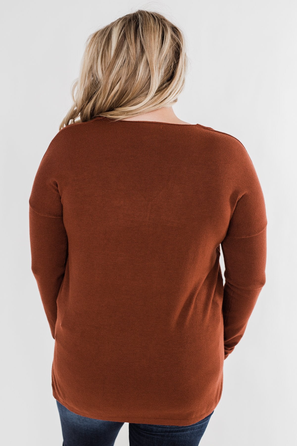 Truly Yours Sweater- Dark Rust