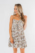 Saying Goodbye Floral Tie Dress- Ivory