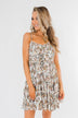 Saying Goodbye Floral Tie Dress- Ivory