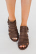 Not Rated Peep Toe Cullie Booties- Taupe