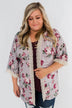 Thought Of You Crochet Floral Kimono- Light Mauve