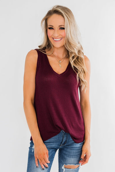 Wouldn't Trade It For Anything Tank Top- Burgundy – The Pulse Boutique