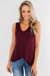 Wouldn't Trade It For Anything Tank Top- Burgundy