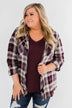 So Long To You Plaid Hooded Top- Cranberry