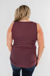 5-Button Henley Tank Top- Dark Mauve