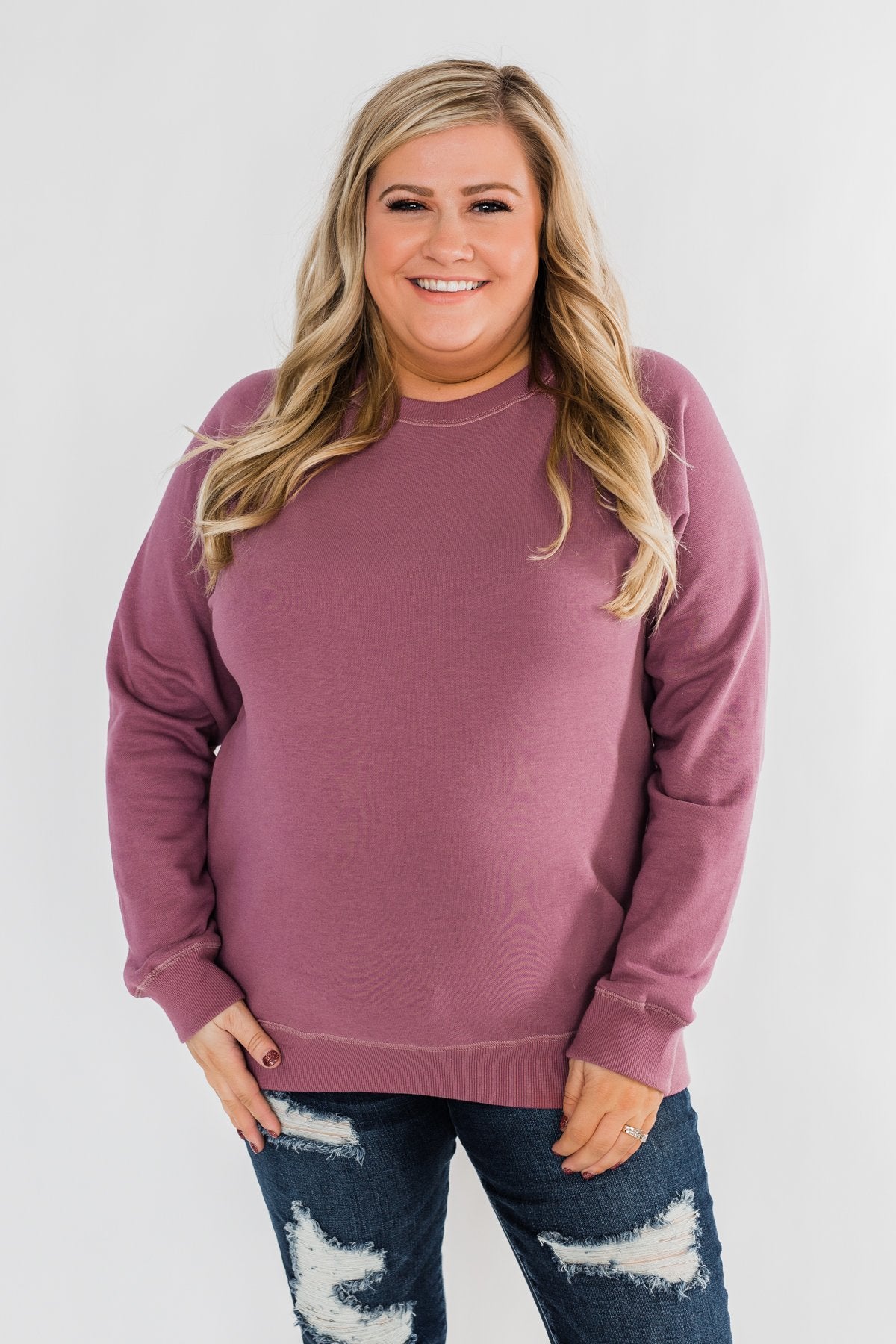 Pulse Basics Crew Neck Pullover- Orchid