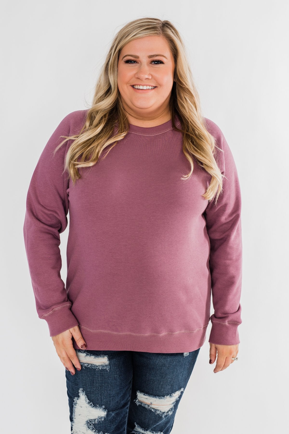 Pulse Basics Crew Neck Pullover- Orchid