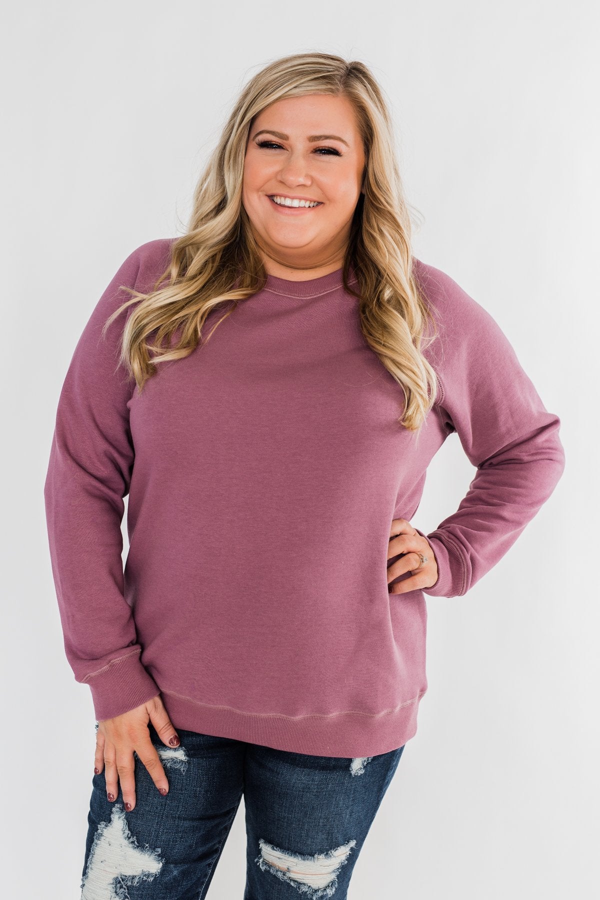 Pulse Basics Crew Neck Pullover- Orchid
