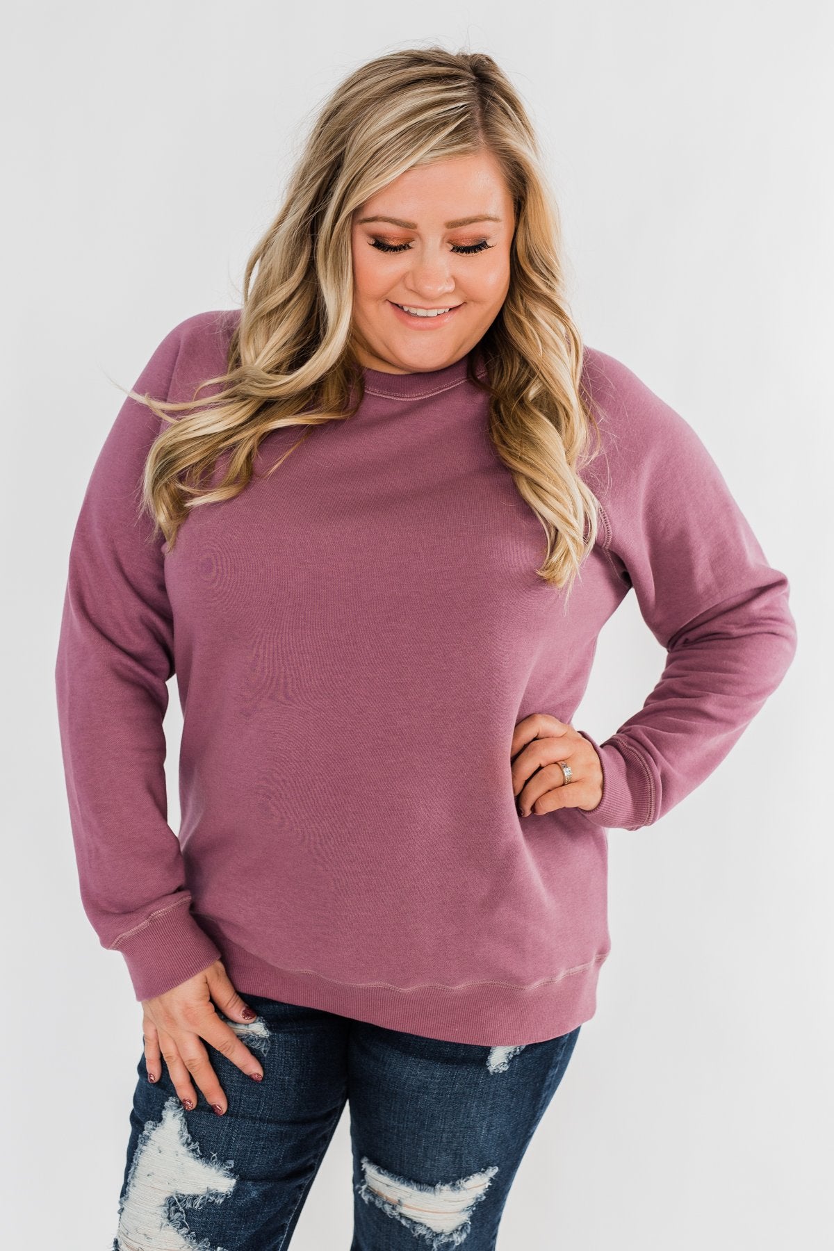 Pulse Basics Crew Neck Pullover- Orchid