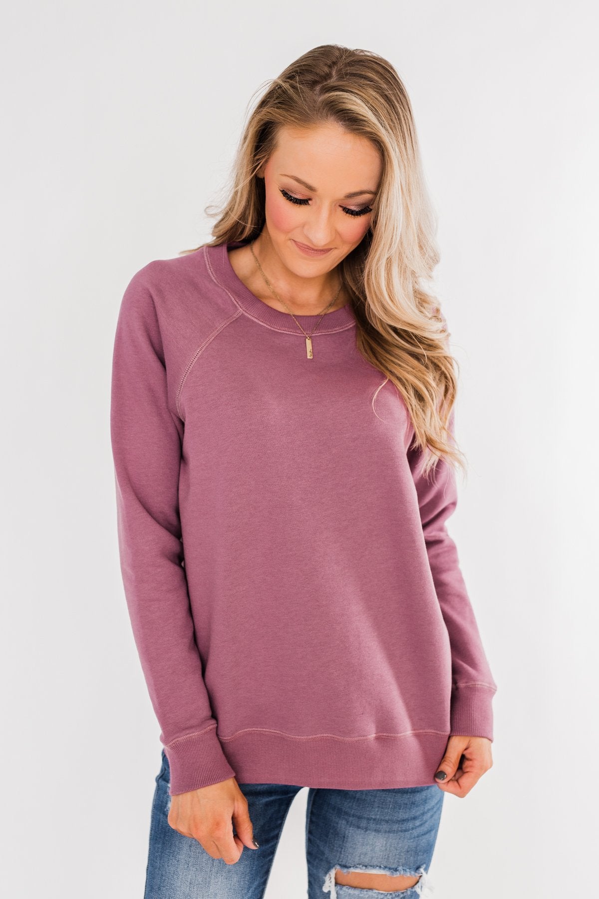Pulse Basics Crew Neck Pullover- Orchid