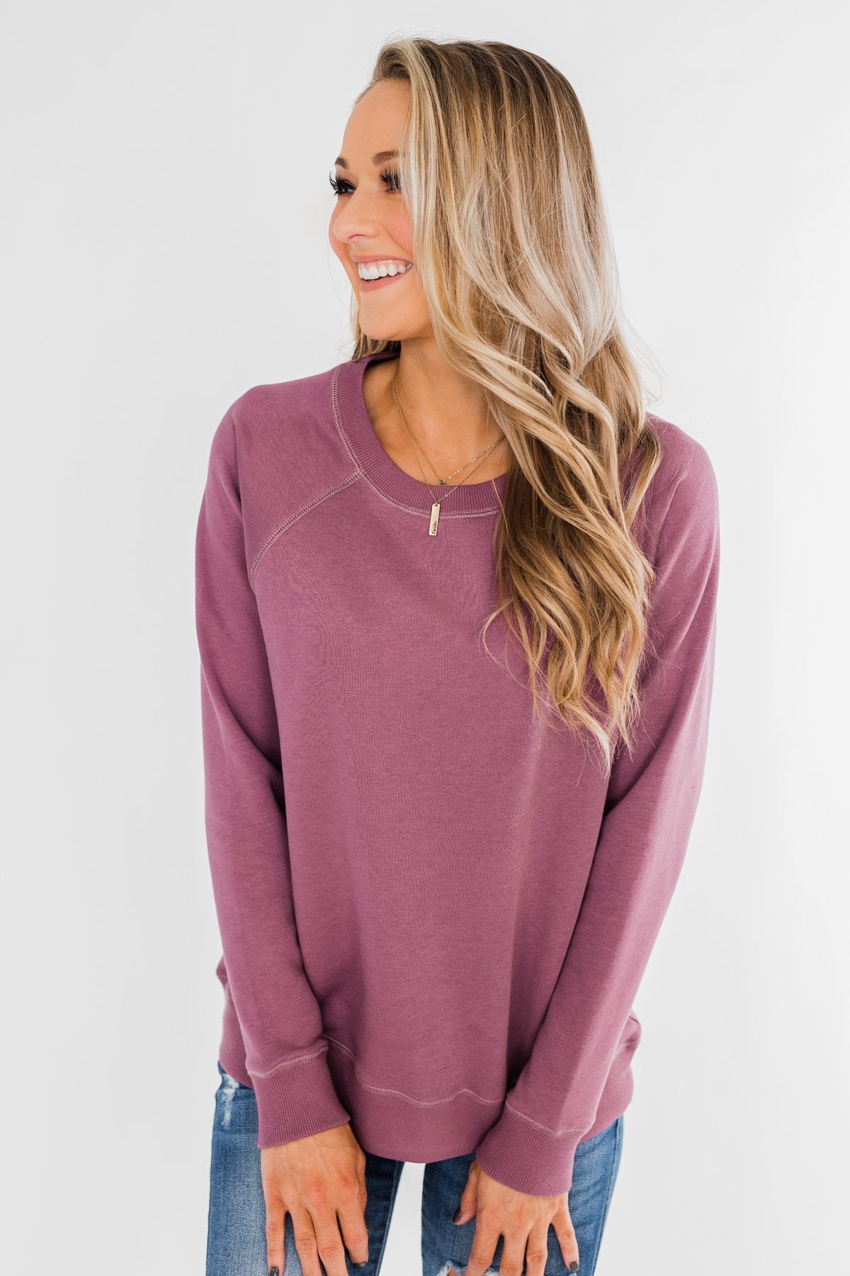 Pulse Basics Crew Neck Pullover- Orchid