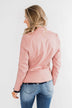 Leather Moto Jacket- Mauve Pink