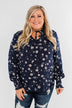 With All The Love For Me Floral Blouse- Navy