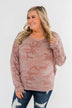 Camo Crew Neck Top- Pink & Grey