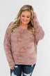 Camo Crew Neck Top- Pink & Grey