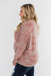 Camo Crew Neck Top- Pink & Grey